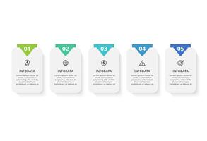 Creative concept for infographic with 5 steps, options, parts or processes. Business data visualization. vector
