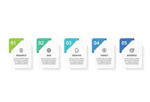 Creative concept for infographic with 5 steps, options, parts or processes. Business data visualization. vector