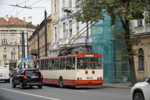 Vilnius, Lithuania - September 6th 2023 - Public transportation - old trolley bus photo