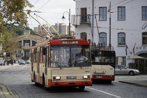Vilnius, Lithuania - September 6th 2023 - Public transportation - old trolley bus photo