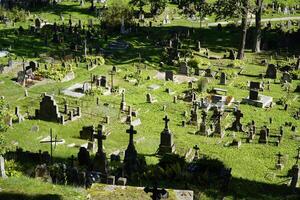 Vilnius, Lithuania - September 7th 2023 - Graves at polish Rasos Cemetery photo