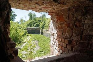 Gizycko, Poland - May 13th 2024 - Window in defensive walls - Former Prussian Boyen Fortress photo