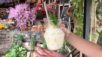 Drinking Protein Milkshake With Banana, Oats Stop Motion Animation video