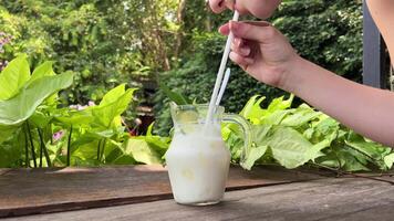 Drinking Protein Milkshake With Banana, Oats Stop Motion Animation video