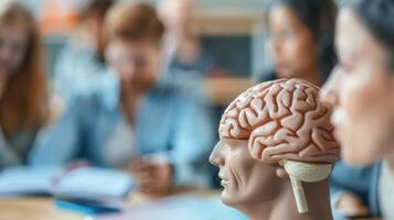 A group of individuals participating in a brain games competition at a brain health seminar to improve cognitive function photo