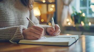 A caregiver recording thoughts and feelings in a virtual journaling app photo