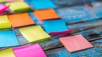 A personalized memory calendar with colorful sticky notes for daily memory exercises keeping the brain active and sharp photo