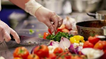 A cooking class where attendees are learning how to make nutritious and delicious meals photo
