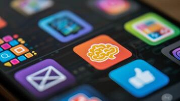 A selection of brain training apps on a phone screen including games that focus on problemsolving memory and critical thinking photo