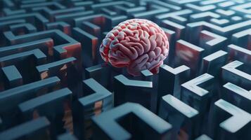 A poster with a brain escaping from a maze with the message Mental health affects brain health. Take care of both photo