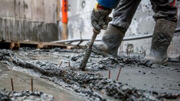 In a highly technical process workers are seen injecting specialized grout into the buildings foundation filling any voids and creating a stronger base photo