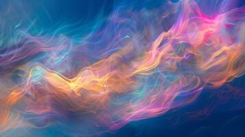 Wispy trails of iridescent clouds swirl around in a chaotic and mesmerizing pattern creating a breathtaking sight photo