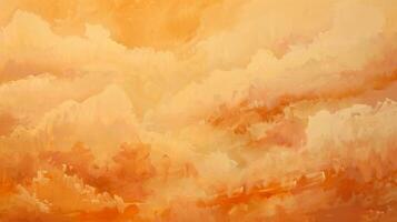 Layers of soft billowy clouds painted in shades of orange and peach photo