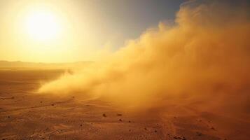 The scorching sun beating down on the desert creating the perfect conditions for dust devils to form photo