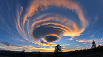 The mesmerizing phenomenon of circumhorizontal arcs caused by sunlight passing through wispy clouds photo