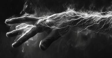 A long electric finger moves with precision and grace leaving behind a wake of awe and fear photo