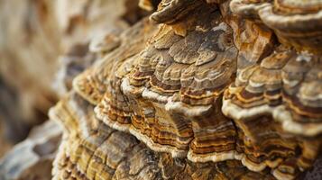 The intricate patterns and grooves on the sides of mushroom rocks created by years of weathering and erosion photo