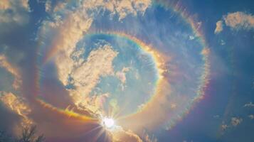 A magical moment captured of a rainbow formed within the sun dogs adding another layer of beauty to the already stunning display photo