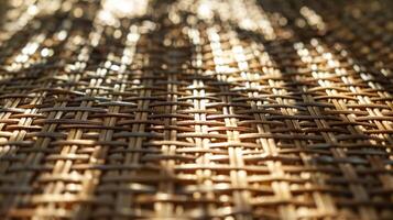 As the light hits the mat at different angles shadows are cast over the raised areas giving the woven texture a threedimensional quality photo