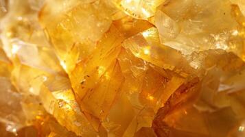 The texture of a golden topaz closeup showcases a warm buttery smoothness its surface appearing almost creamy and decadent photo