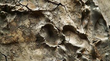 A macro shot of a sculpted piece of clay revealing its rough and bumpy surface photo