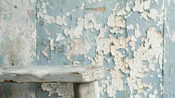 Rustic Charm The uneven and flaky chipped paint gives a charming rustic feel to the object photo