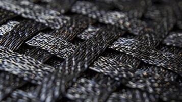 The texture of the safety tape resembles a tightly woven fabric with intricate yet sy stitching that creates an intricate diamondshaped pattern photo