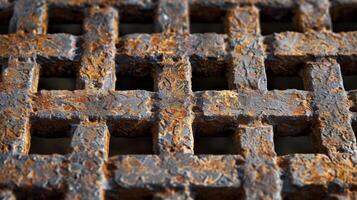 A closeup of interlocking steel grates revealing the precise and calculated design that gives these structures their strength photo