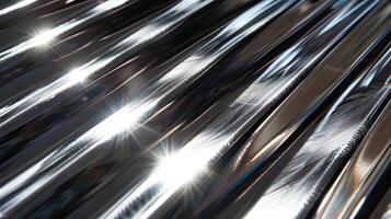 Crisscrossing metal ridges Rays of sunlight reflecting off shiny metal ridges on the heat exchanger fins create a mesmerizing pattern of overlapping lines photo
