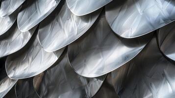 Scaly aluminum surface The fins are made of smooth and shiny aluminum that almost resembles the texture of scales adding a visually interesting touch to the overall structure photo