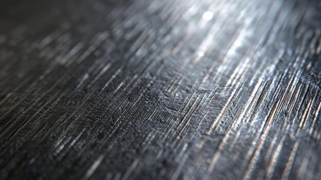 A brushed metal surface with distinct parallel lines running across its surface giving off a subtle brushed texture photo