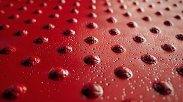 Upclose texture of studded vinyl flooring in a deep red color with each stud appearing to pop out of the surface photo