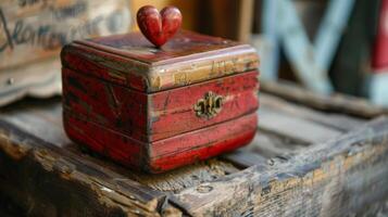 An image of a memory box with a quote written on top that reads souvenirs of the heart indicating the emotional significance of the items photo