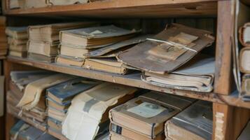 A shelf lined with memory books each one containing a unique and treasured collection of memories photo