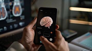A personalized brain training game being played on a smartphone highlighting the use of technology in creating individualized health plans photo