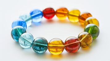 A bracelet with colorful beads each one representing a different mnemonic device to aid in memory recall photo