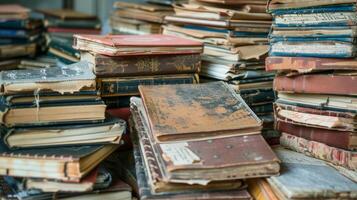 A pile of old journals and diaries used as resources for a life story interview photo