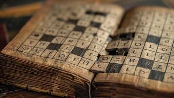 A photograph of an empty incomplete crossword puzzle representing the struggle to recall words and information in those with memory disorders photo