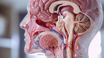 An annotated diagram of the brainstem showing its important functions in controlling heart rate breathing and consciousness photo