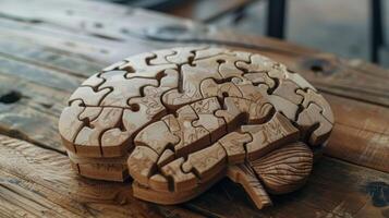A brain shaped puzzle symbolizing the ability to rewire our brain through challenging activities photo