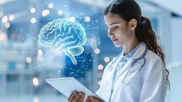 A virtual assistant reminding someone to schedule their next brain health checkup with their doctor photo