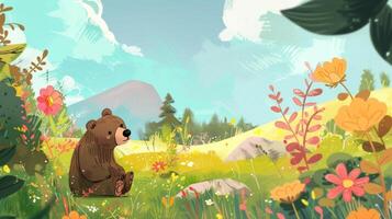 A screenshot from a digital interactive storybook featuring audio prompts and singalong songs to engage memory and auditory skills photo