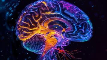 A brain imaging scan showing increased activity in the area associated with positive thinking and selfesteem after practicing daily affirmations photo