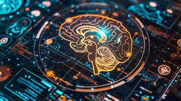 A poster with a brain scan image surrounded by positive affirmations and reminders to practice selfcare for a healthy brain photo