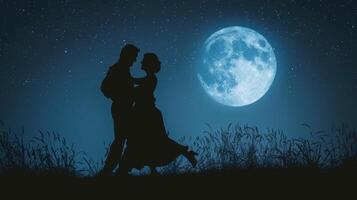 An elderly couple dancing in the moonlight representing the benefits of a regular sleep schedule in maintaining energy and vitality in old age photo