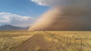 The calm before the storm as a dust devil begins to take shape stirring up the surrounding air photo