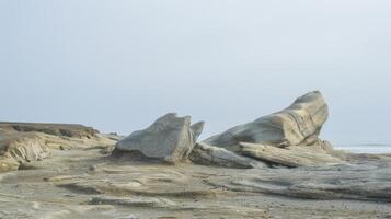 A symphony of shapes and sizes these windcarved rocks stand as a testament to the forces of nature photo