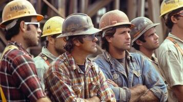 The supervisors listening intently as the workers discuss timelines and project progress photo