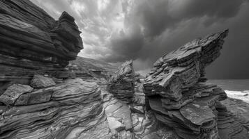 The stoic strength of these windcarved rocks stands in stark contrast to the everchanging winds that shaped them photo