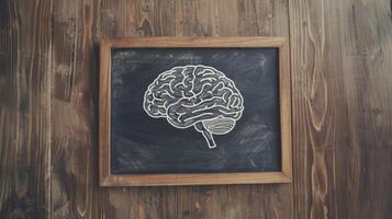 A whiteboard with the words cognitive decline crossed out and brain health written in its place photo